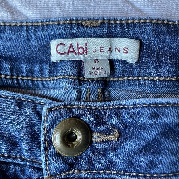 CAbi Womens Style 917 Tapered Boyfriend Dark Wash Stretchy Denim Jeans 8 34x30 - Picture 4 of 9